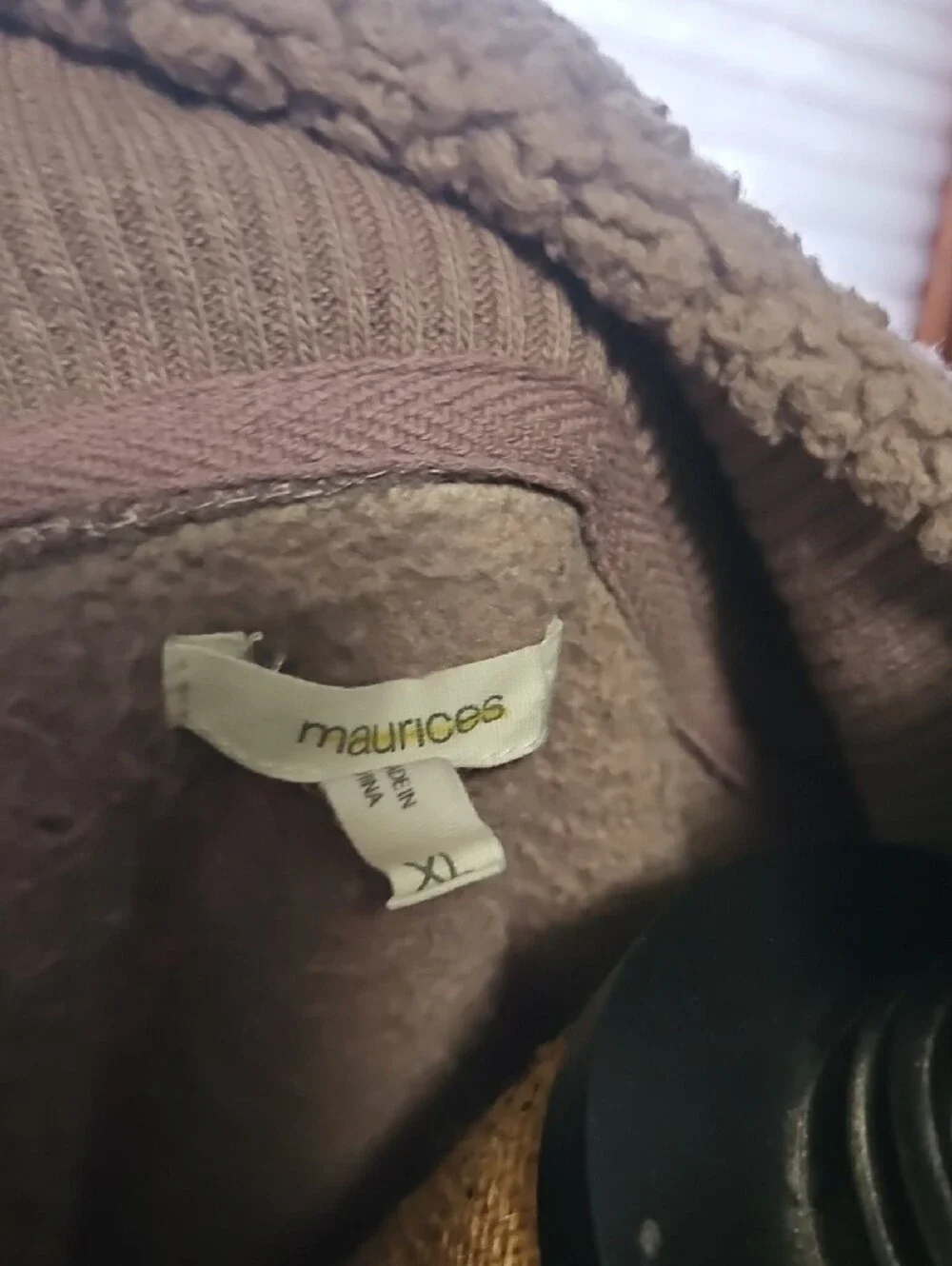 Maurices Mauve Teddy Fleece Quarter-Zip Jacket